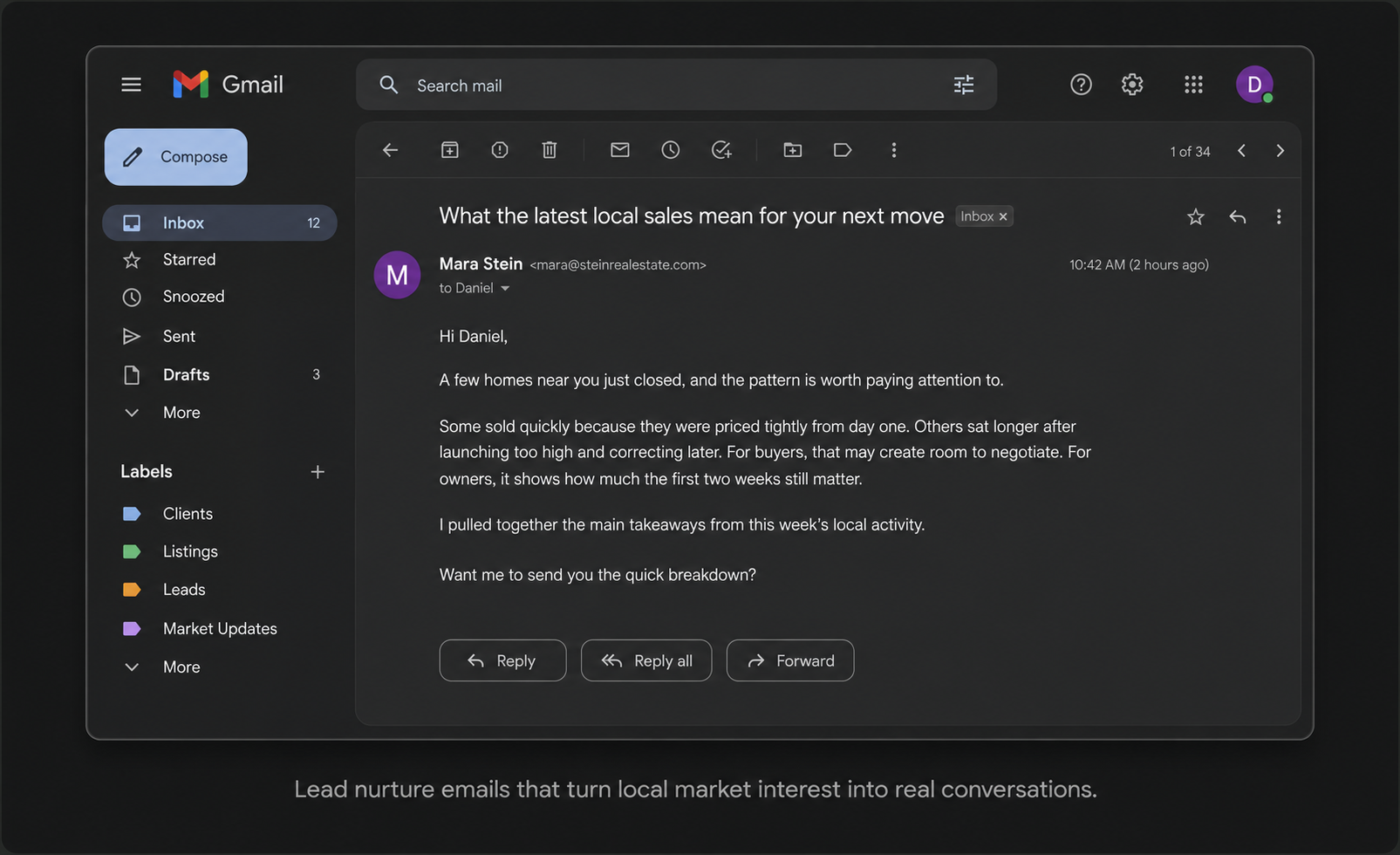 Lead nurture emails in Gmail