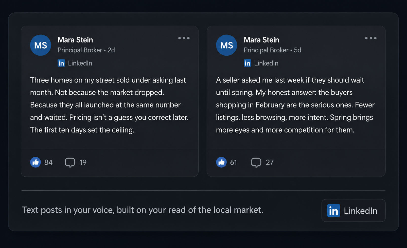 LinkedIn text posts in your voice